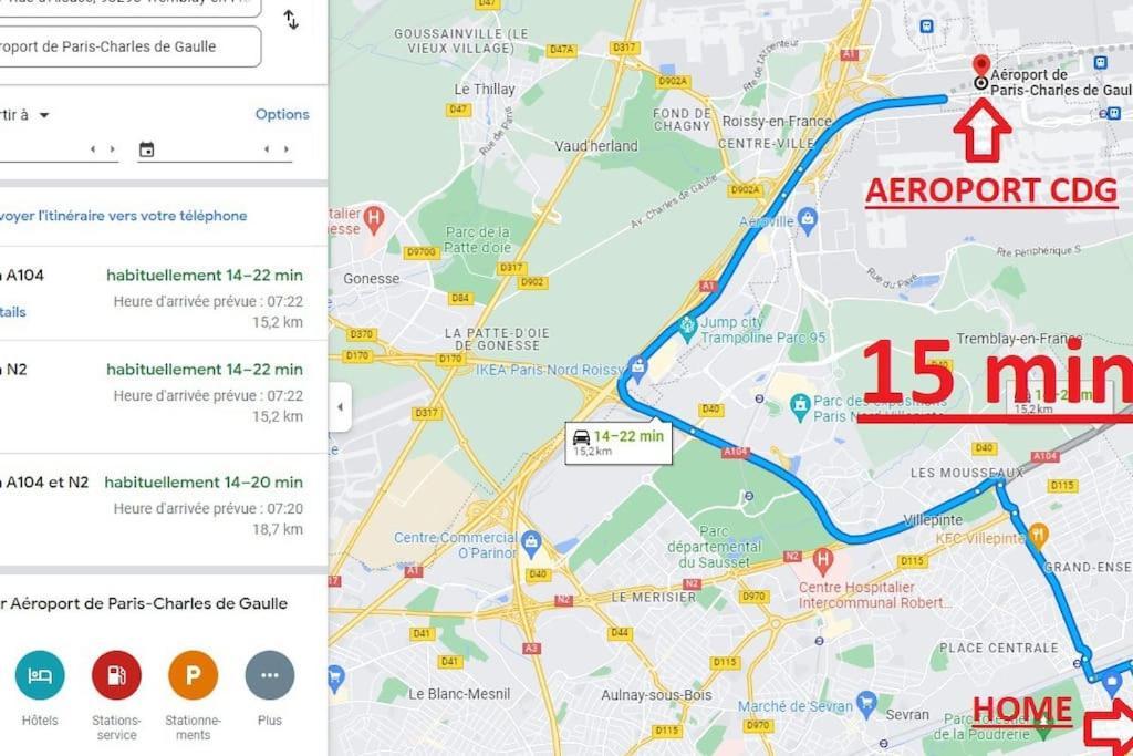 Joli T2, Terrasse Et Jardin, Ideal Pour Familles, A 15 Min De L'Aeroport Roissy Cdg Tremblay-en-France Ngoại thất bức ảnh